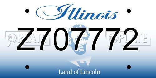 Z707772 Illinois License Plate