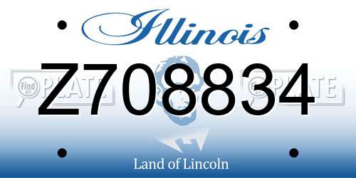 Z708834 Illinois License Plate