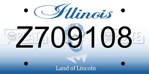 Z709108 Illinois License Plate