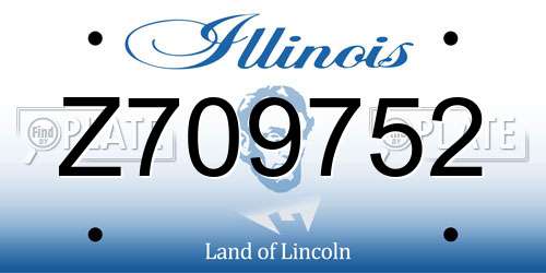 Z709752 Illinois License Plate