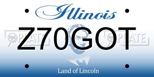Z70GOT Illinois License Plate