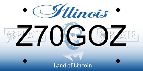 Z70GOZ Illinois License Plate