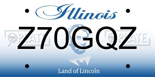 Z70GQZ Illinois License Plate
