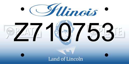 Z710753 Illinois License Plate