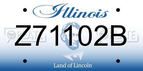 Z71102B Illinois License Plate