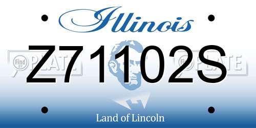 Z71102S Illinois License Plate