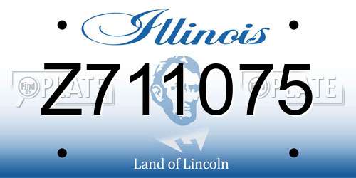 Z711075 Illinois License Plate