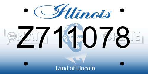 Z711078 Illinois License Plate