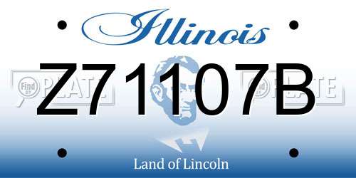 Z71107B Illinois License Plate