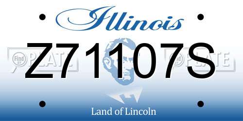 Z71107S Illinois License Plate