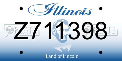 Z711398 Illinois License Plate