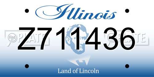 Z711436 Illinois License Plate