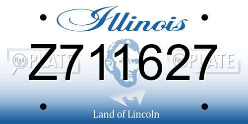 Z711627 Illinois License Plate