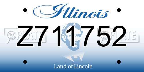 Z711752 Illinois License Plate