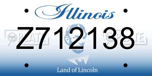 Z712138 Illinois License Plate