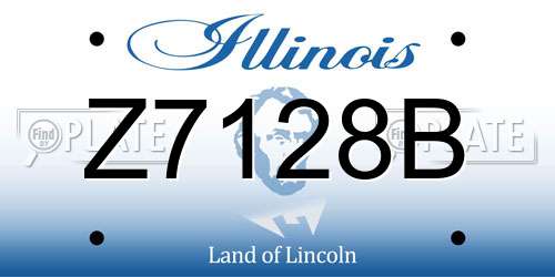 Z7128B Illinois License Plate