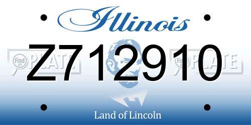 Z712910 Illinois License Plate