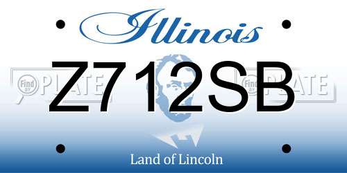 Z712SB Illinois License Plate
