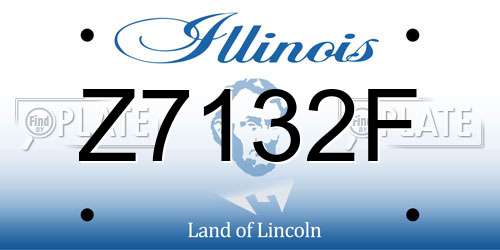Z7132F Illinois License Plate