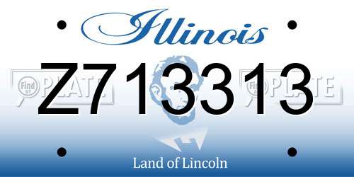 Z713313 Illinois License Plate