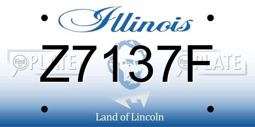 Z7137F Illinois License Plate
