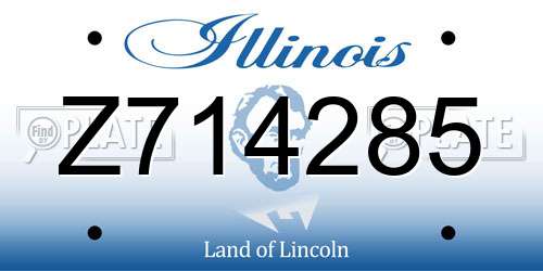 Z714285 Illinois License Plate