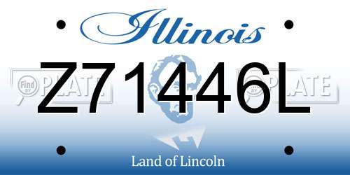Z71446L Illinois License Plate