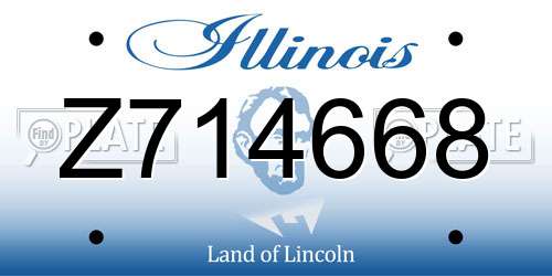 Z714668 Illinois License Plate