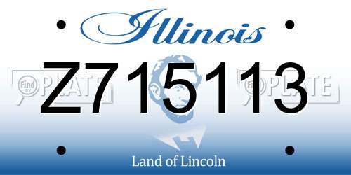 Z715113 Illinois License Plate
