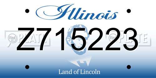 Z715223 Illinois License Plate