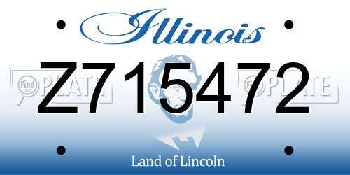 Z715472 Illinois License Plate