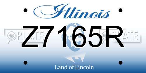 Z7165R Illinois License Plate
