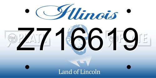 Z716619 Illinois License Plate
