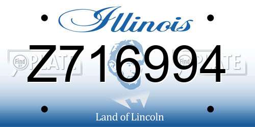 Z716994 Illinois License Plate