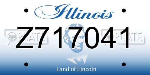 Z717041 Illinois License Plate