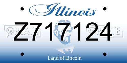Z717124 Illinois License Plate