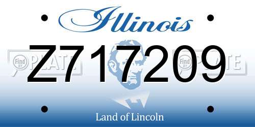 Z717209 Illinois License Plate
