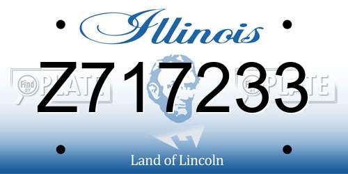 Z717233 Illinois License Plate