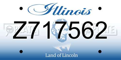 Z717562 Illinois License Plate