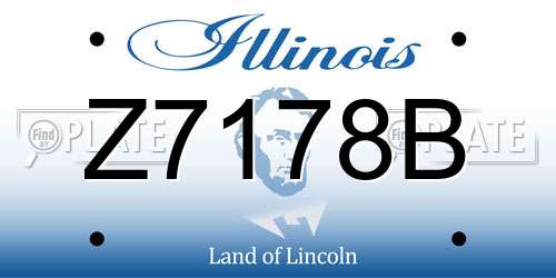 Z7178B Illinois License Plate