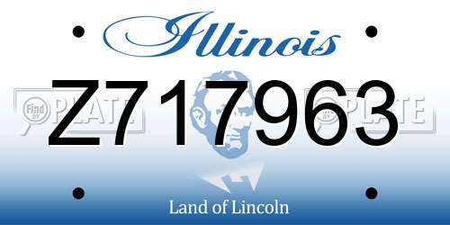 Z717963 Illinois License Plate