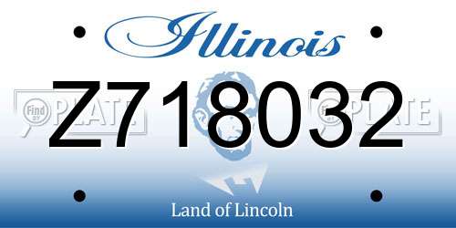 Z718032 Illinois License Plate