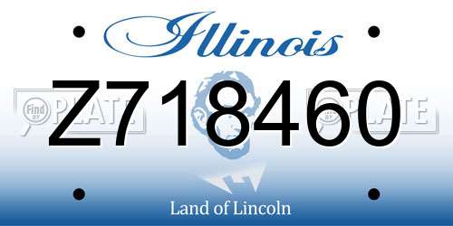 Z718460 Illinois License Plate
