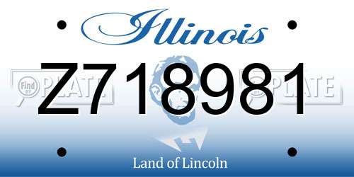 Z718981 Illinois License Plate