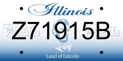 Z71915B Illinois License Plate