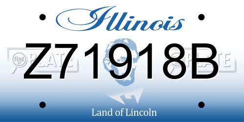 Z71918B Illinois License Plate