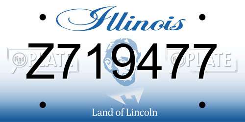 Z719477 Illinois License Plate