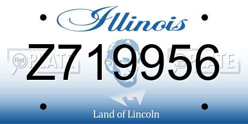 Z719956 Illinois License Plate