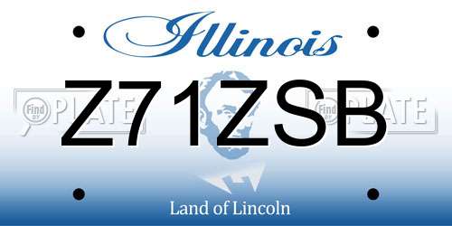 Z71ZSB Illinois License Plate