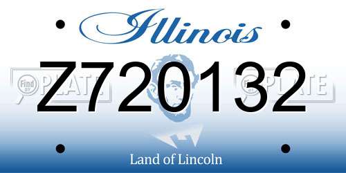 Z720132 Illinois License Plate